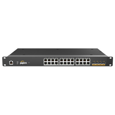 Peplink PLS-R-24-H2G-250W 28-Port Rugged Switch, 250W Power Budget, 16x 1GbE 802.3at PoE+ RJ45 Ports, 8x 2.5GbE 802.3at PoE+ RJ45 Ports, 4x 10GbE SFP+ Ports 